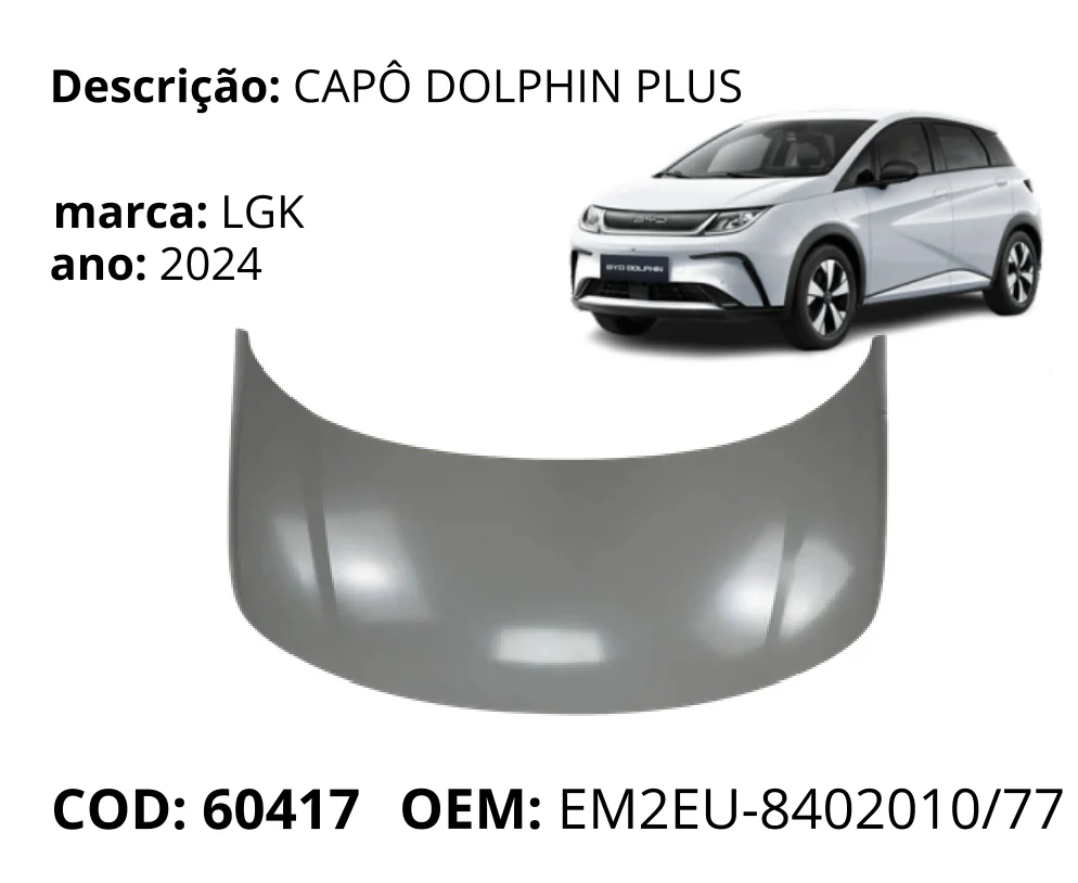 Capô original para BYD Dolphin GS/Plus, AutoVoltz