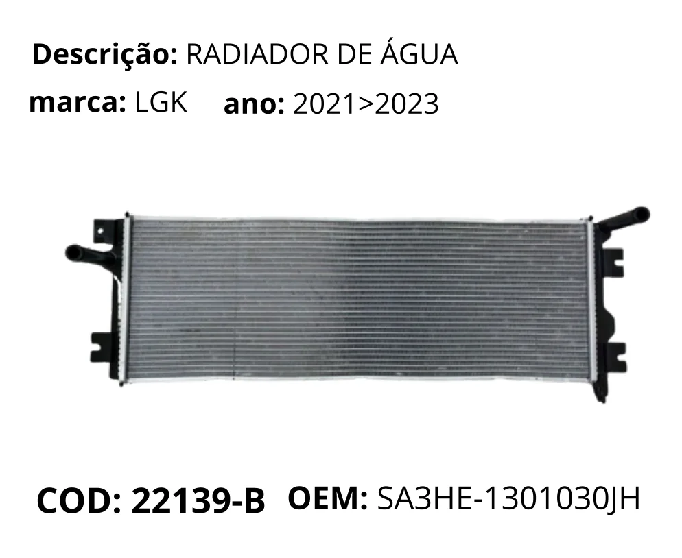 Radiador de Agua original para BYD Song Pro, AutoVoltz