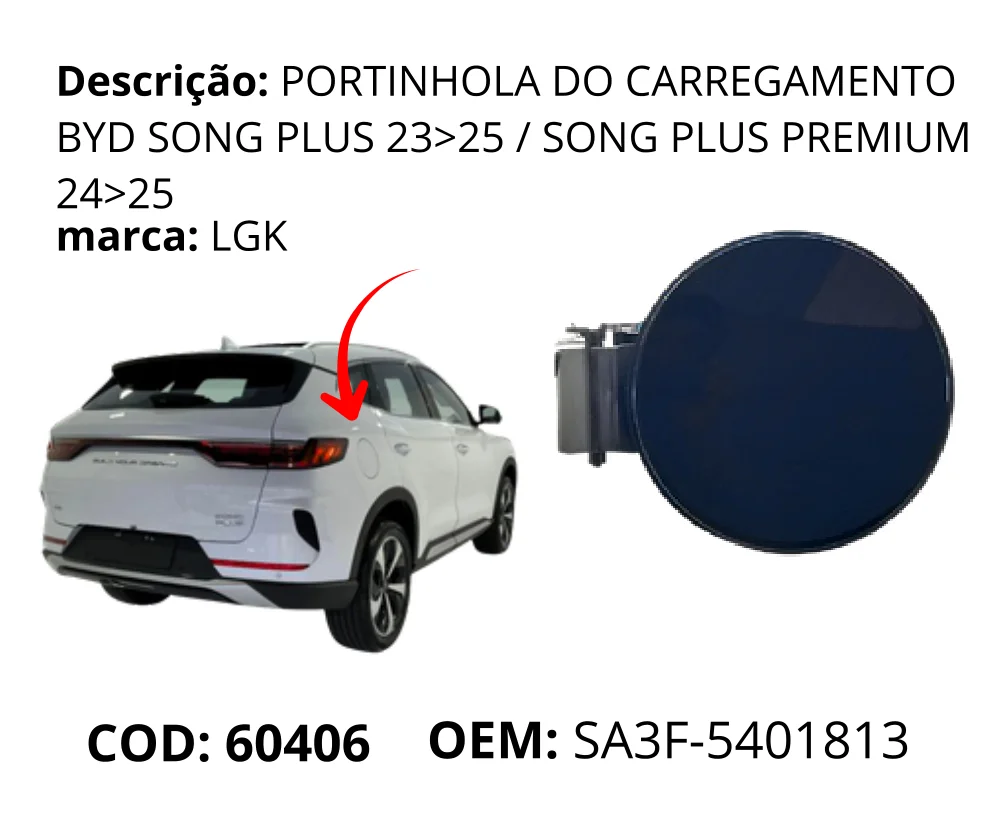 Portinhola do Carregamento original para BYD Song Plus DM-i, AutoVoltz