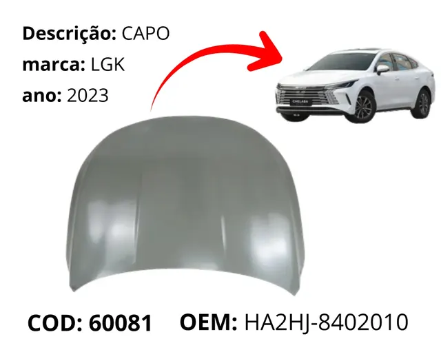 Capô original para BYD King, AutoVoltz