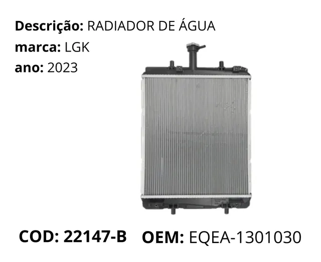 Radiador de Agua original para BYD Dolphin Mini, AutoVoltz
