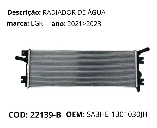 Radiador de Agua original para BYD Song Pro, AutoVoltz