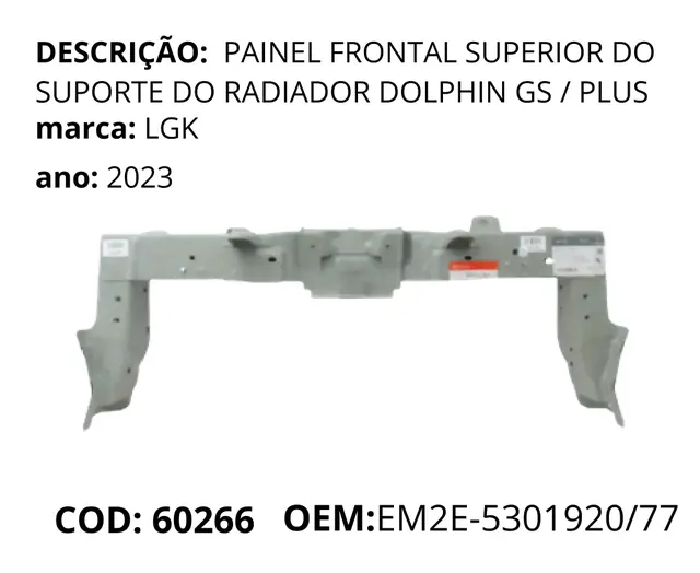 Painel Frontal Superior do Suporte do Radiador original para BYD Dolphin GS/Plus, AutoVoltz