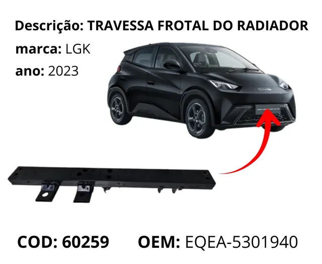 Painel Frontal Superior do Travessa Frotal do Radiador original para BYD Dolphin Mini, AutoVoltz
